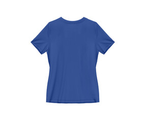 Fototapeta premium Heather Royal blue blank tee shirt waist wear, women template mockup back view