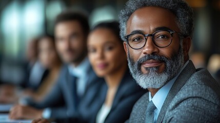 Confident Businessman Portrait: A Leader Among Colleagues