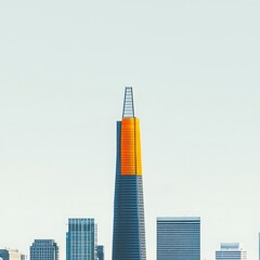 Plakat Orange Spire for City Skyline, Minimalist.