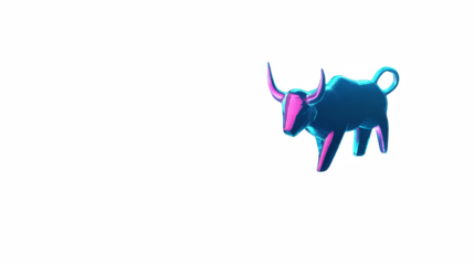 Neon Bull Digital Artwork with Futuristic Glow