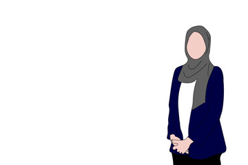 illustration of a hijab woman