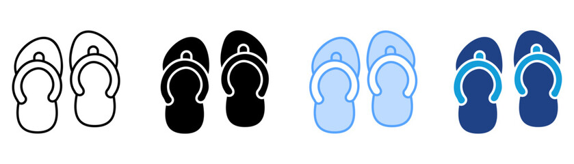 Sandals Icon Set Multiple Style Collection