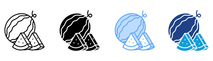 Watermelon Icon Set Multiple Style Collection