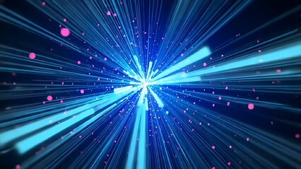 Fototapeta premium Abstract light speed background hyperspace jump digital data stream technology wallpaper futuristic backdrop