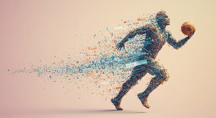 Abstract Basketball Player Digital Art Print