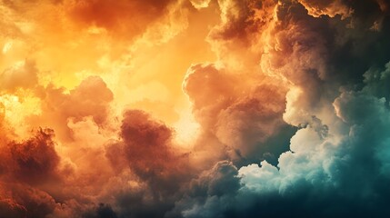 Sky Symphony: Clouds bathed in fiery hues, reminiscent of a celestial painting, capturing the dynamism and beauty of nature.
