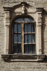 Ornate Arch Window Brick Building Exterior