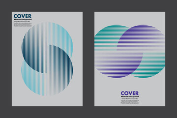 Modern vector geometric abstract background featuring an infinity symbol design and halftone lines pattern combining two colors together. For cover, digital artwork, posters.