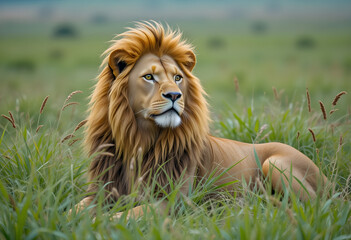Obraz premium Majestic lion portrait wildlife animal photography feline predator nature king of beasts mammal safari africa