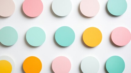 Pastel Colored Circles on a White Background