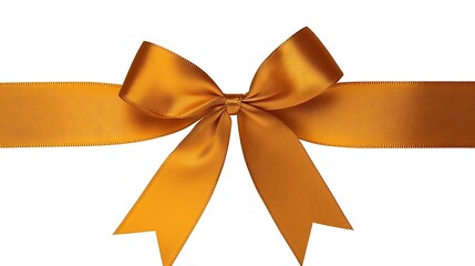 Golden ribbon bow with gift wrap.