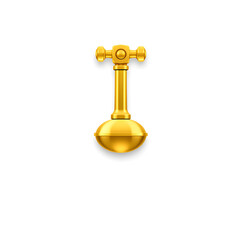 Plunger gold metal icon on white background. Generative AI
