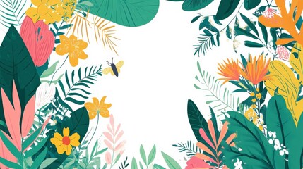 Obraz premium Vibrant Garden with Diverse Flowers and Insects