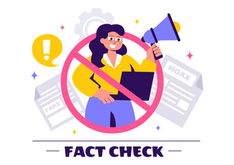 Fact or Myths Check News Vector Illustration Featuring Myths vs. Facts for Thorough Verification and Evidence Comparison in a Flat Style Background