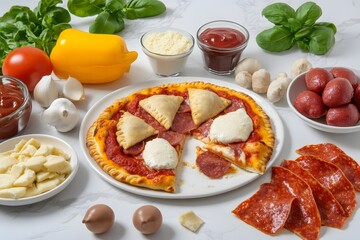 Delicious Pepperoni Pizza with Pastry Triangles