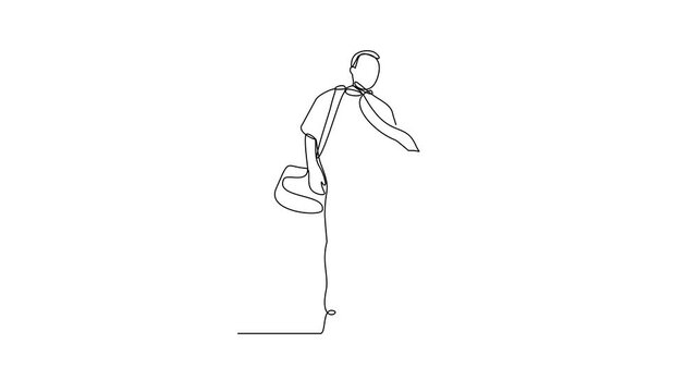 Animated self drawing of a Pilot is on duty video design illustration. Pilot on cabin design illustration simple linear style video concept. Pilot illustration for your asset and education purpose.