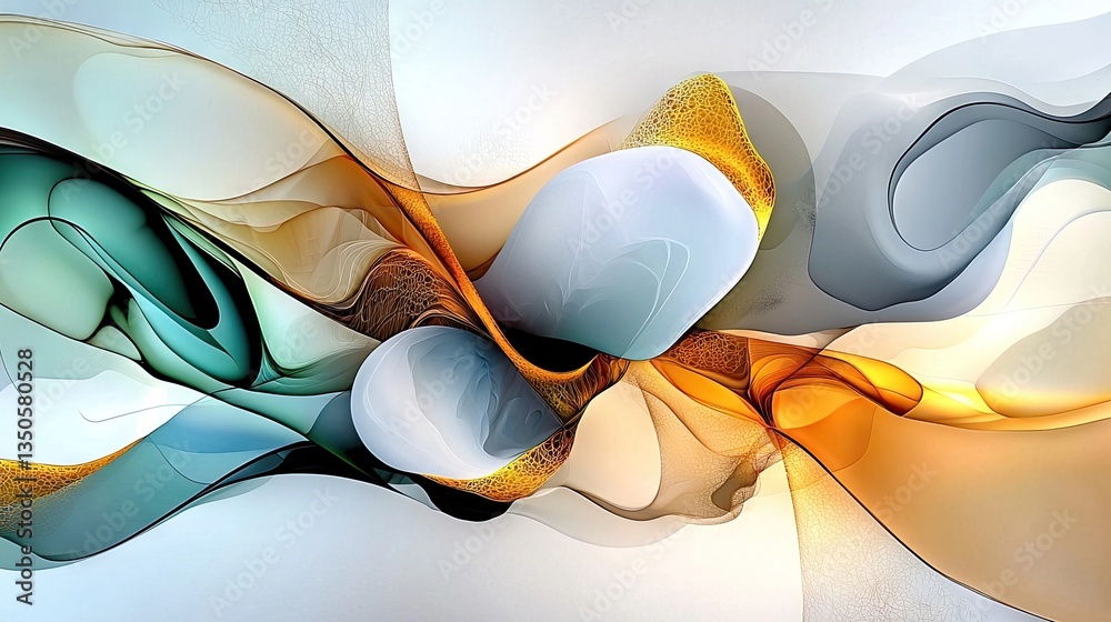 Poster luxurious abstract white and gray flowing texture, soft undulating waves creating a dynamic backgrou