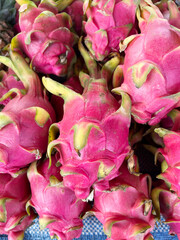 fresh dragon fruit at street market