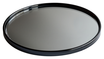 PNG Round black mirror tray surface