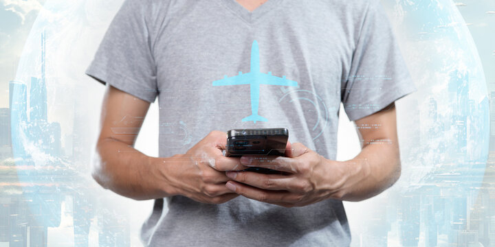 Business Travel Abroad with Smartphone in Hand for Professional Tasks