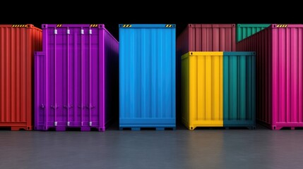 Obraz premium Colorful shipping containers lined up