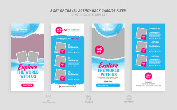 Travel agency dl flyer or rack card template
