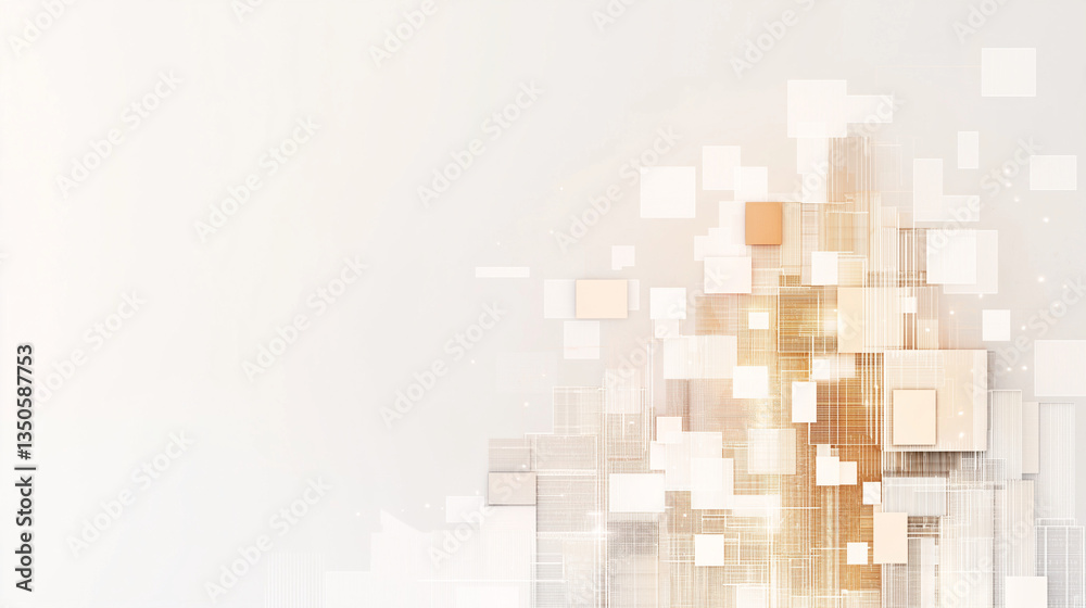 Canvas Prints digital mosaic: an abstract digital composition featuring a dynamic arrangement of textured, geometr