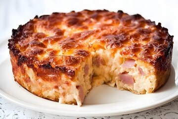Delicious Ham and Cheese Quiche Baked Pastry Tart