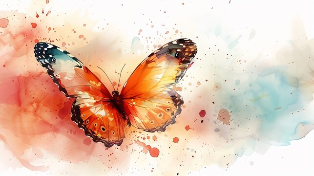 Inspiring self improvement wish card butterfly emerging a cocoon soft watercolor textures and elegant calligraphy saying Embrace Change A blank section on one side allows for adding personal notes
