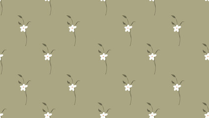 Flower and tropical leaves seamless pattern background. Flower, Tropical leaves illustration. Tropical leaves background. Perfect for fabric, textile, wallpaper, and decor