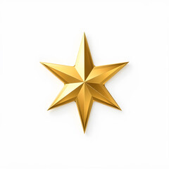 Obraz premium Shooting star gold metal icon on white background. Generative AI