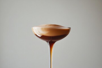 Layered espresso martini with a creamy texture, a sophisticated coffee cocktail.