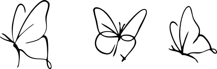 Butterfly Tattoo Design in Artistic Line 