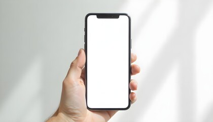 An Instagram story template mockup on a modern smartphone blank white screen