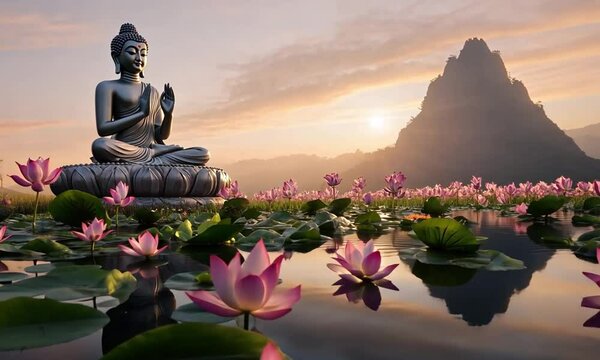 Vesak Day Video Highlights Unity and Reverence Through Asian Practices and Spiritual Traditions created with Generative AI technology