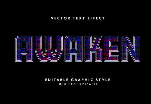 Black Blue Lights Led Outline Futuristic Text Effect