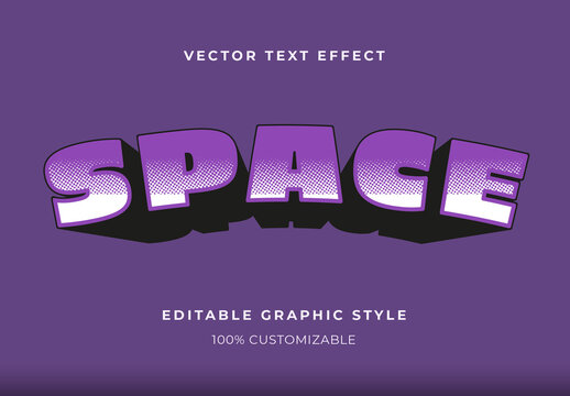 Purple Gradient Halftone Comic Bold Text Effect