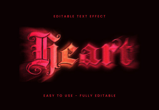 Red Gothic Blur Distorted Dark Horror Text Effect