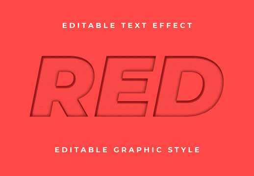 Red Relief Sunken Bold Minimal Embossed Text Effect