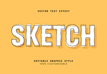 White Scribble Rough Handdrawn Fun Cartoon Text Effect