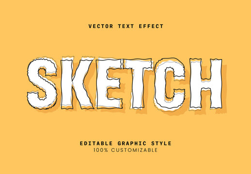 White Scribble Rough Handdrawn Fun Cartoon Text Effect