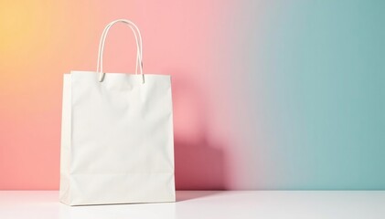 Simple canvas shopping bag, clean white backdrop , background, shopping bag