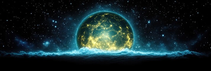 Obraz premium Cosmic Orb in Nebula