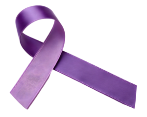 Purple Ribbon Awareness Isolated on Transparent Background PNG