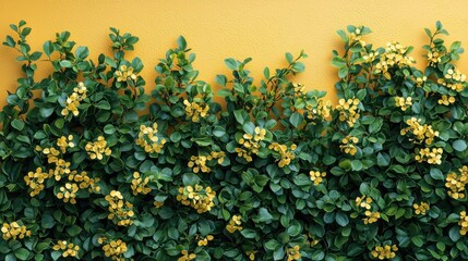 Obraz premium A vibrant wall of yellow flowers in full bloom creating a captivating and cheerful natural display of beauty