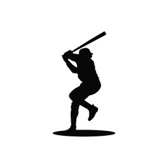 BATTING BASEBALL SILHOUETTE VECTOR 1