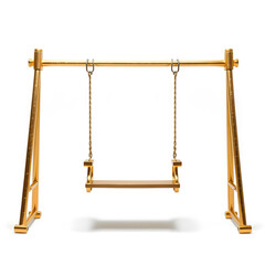 Swing gold metal icon on white background. Generative AI