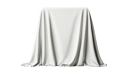 Elegant White Fabric Draped on Table Surface in Studio Setting