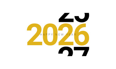 New Year 2026 design with the concept of rotating year numbers.