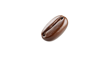 Single Coffee Bean on White Background for Food Photography Use